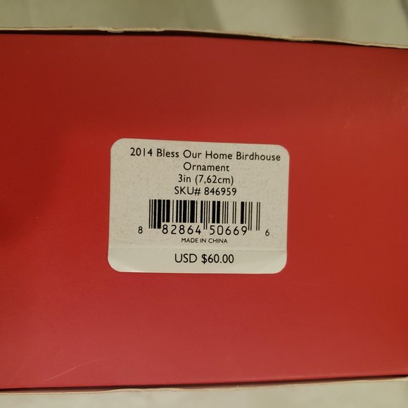 CHRISTMAS ORNAMENT by LENOX - "BLESS OUR HOME BIRDHOUSE" - AMERICAN BY DESIGN - Picture 15 of 16